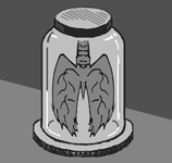 The Last Breath lungs in bell jar